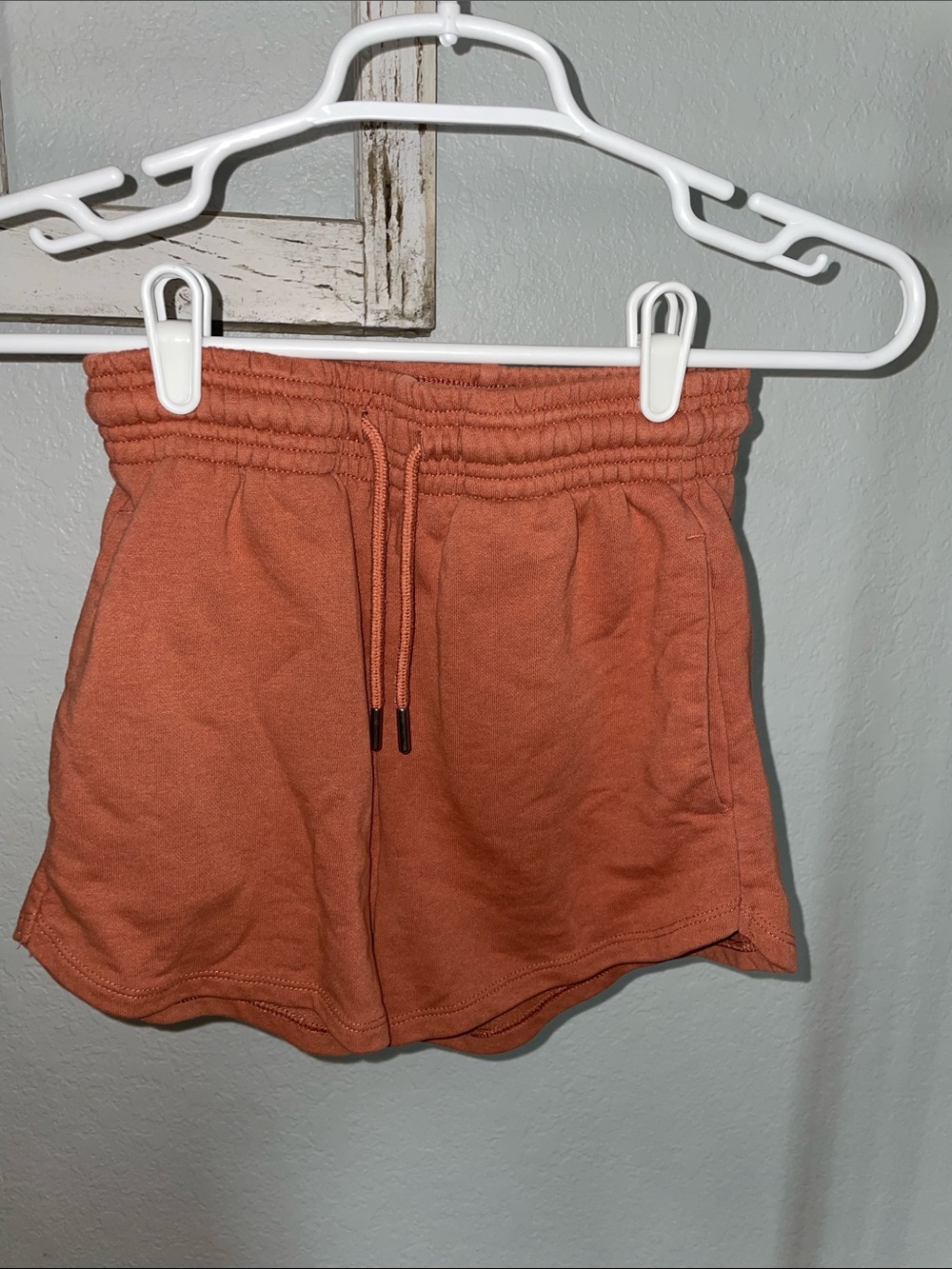 H&M Rust Orange Drawstring Athletic Shorts